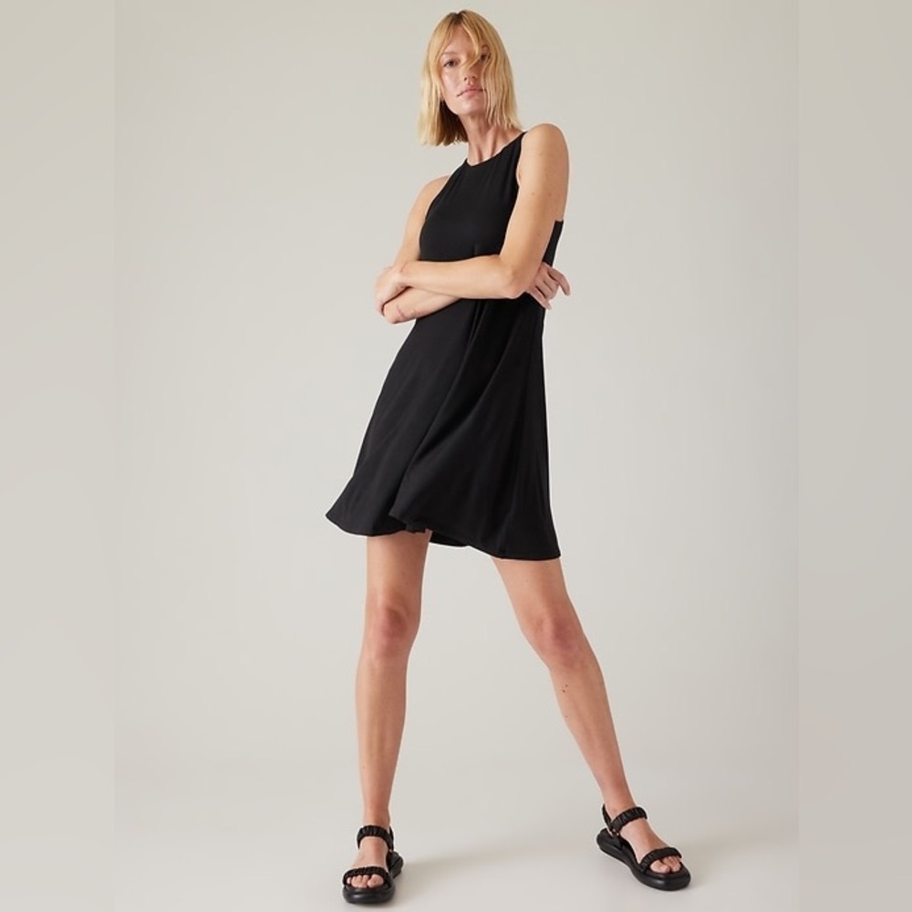 Athleta Black Sleeveless Mini Dress